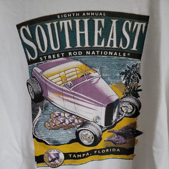VTG 1995 Native Sun 8th Annual Southeast Street Rod Nationals SZ 2XL White Shirt - Picture 3 of 8